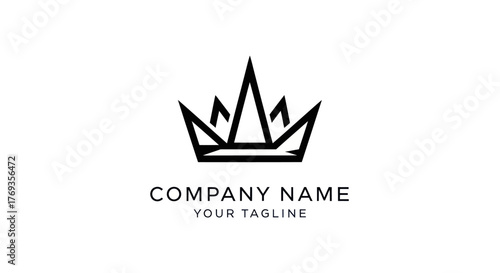 Elegant Minimalist Crown Logo Design for Company Branding.
