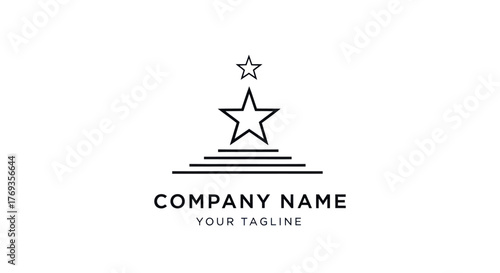 Minimalist Star Staircase Logo Design.