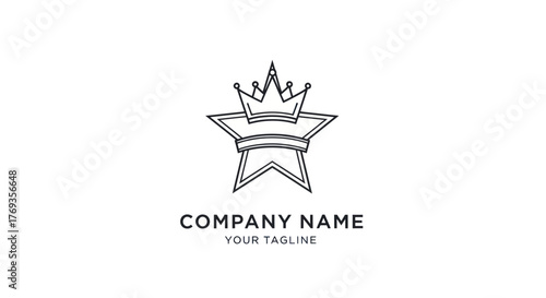 Elegant Star and Crown Logo Design - A Symbol of Excellence and Prestige.