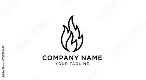 Elegant flame logo design for company branding and identity purposes.