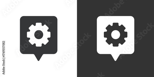 Settings Message icon. Solid glyph series icon