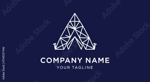 Geometric letter A logo design for company branding and identity.