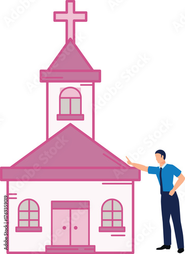 Man presenting lutheran church