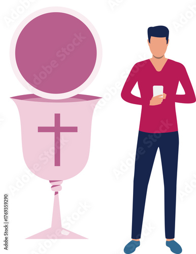 The boy is doing celebrating christmas