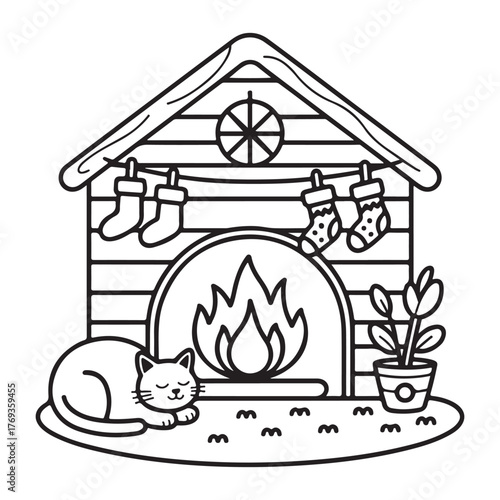 cute candle with holly bold & easy cute christmas coloring page, Whimsical Gingerbread House Coloring Pages for Kids & Adults, Christmas Coloring Pages, bold & easy cozy winter coloring book pages,