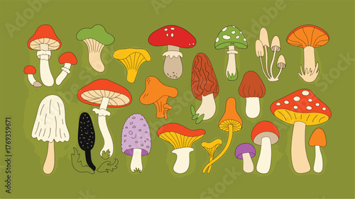 set of funny cartoon animals