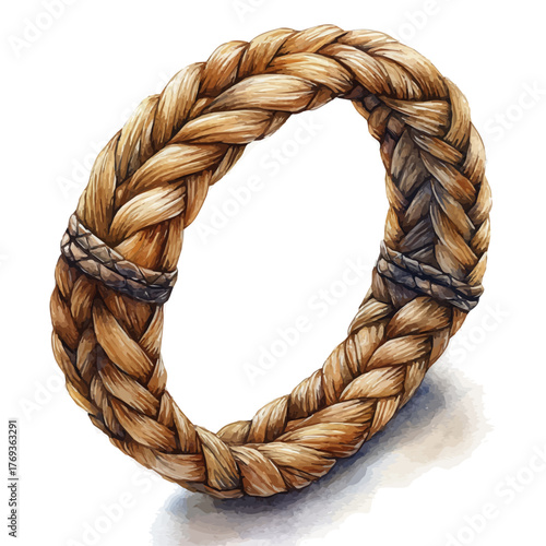 watercolor of Rope Bracelet, vector, isolated on a white background.