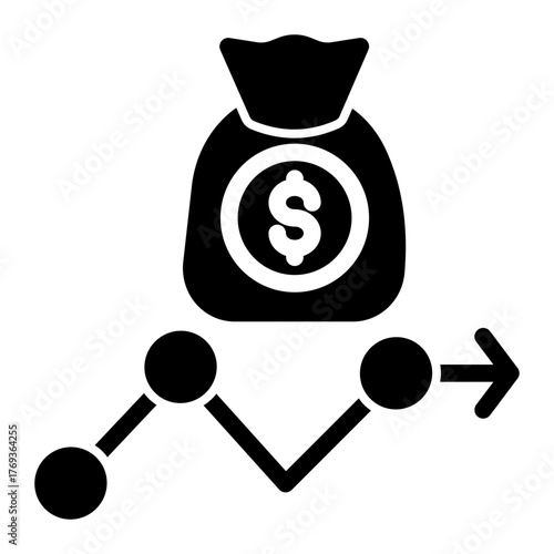 Finance Banking Growth Capital icon from the Customer Development icon collection (Glyph Style)