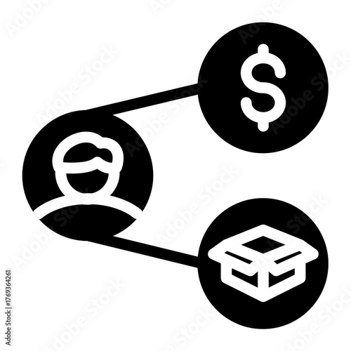 Digital Marketing Networking Connection icon from the Customer Development icon collection (Glyph Style)