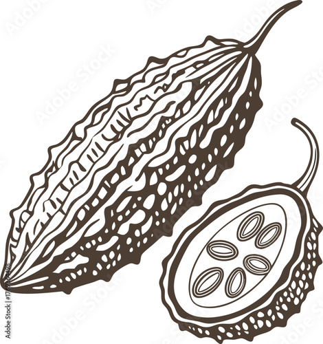 bitter gourd vector art