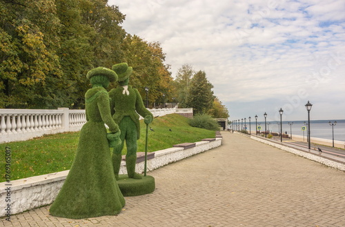 Landscape sculptures on the Volga embankment in Cheboksary