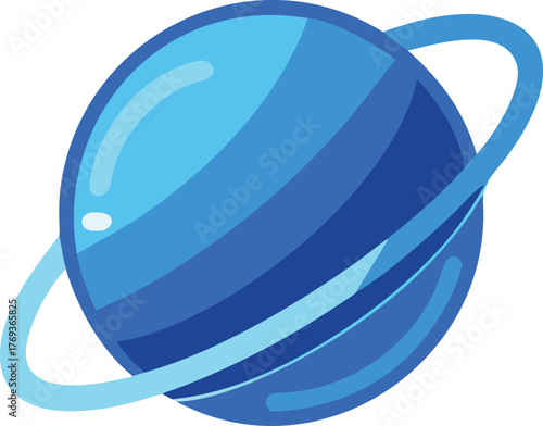 blue saturn vector illustration