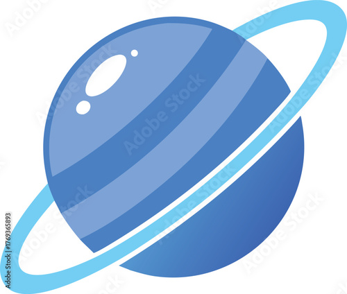 blue saturn vector illustration