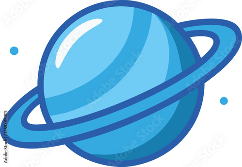 blue saturn vector illustration