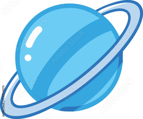 blue saturn vector illustration