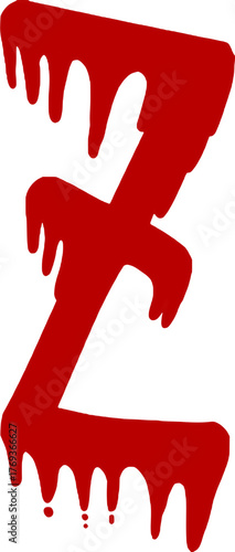 Bleeding Letter Z Alphabet Font Bloody