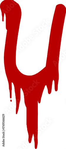 Dripping Red Paint Letter Y Illustration