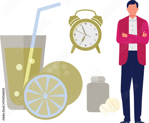 The dietitian showing healthy diet management