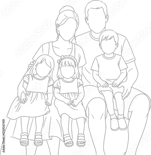 Wallpaper Mural Abstract sketch of a couple embracing with a bouquet of flowers in a minimalist line art style on a white background Torontodigital.ca