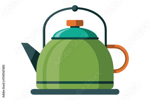 camping kattle on white background 