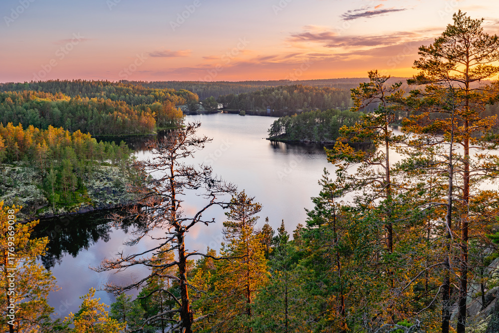 Fototapeta premium landscape with lake