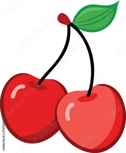 cherry vector art with a white background  nothing