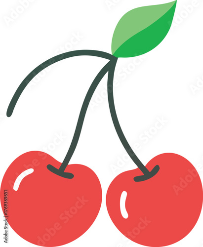 cherry vector art with a white background  nothing