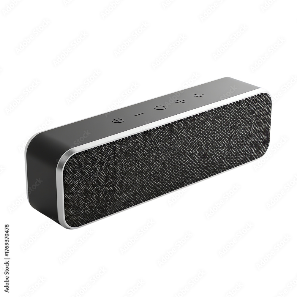 Obraz premium Black speaker isolated on transparent background