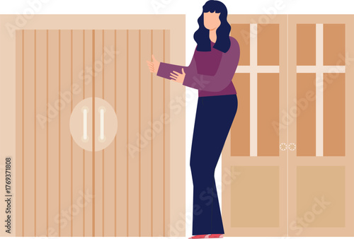 The girl is invited people.