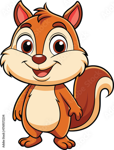 cute cartoon chipmunk outline