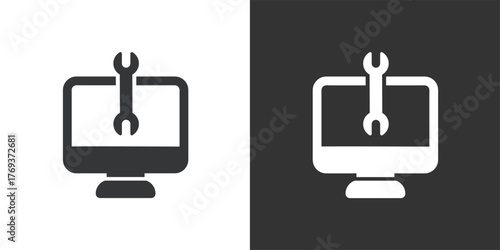 Hardware Repair icon. Solid glyph series icon