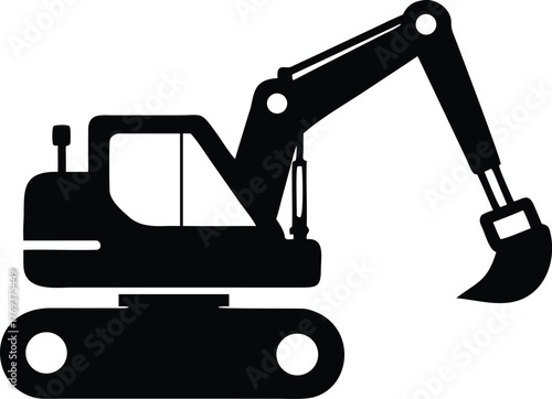 excavator silhouette vector illustration