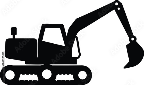 excavator silhouette vector illustration