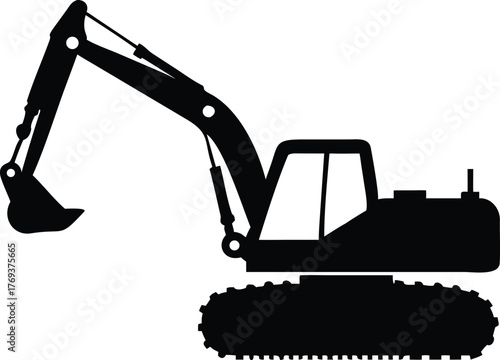 excavator silhouette vector illustration
