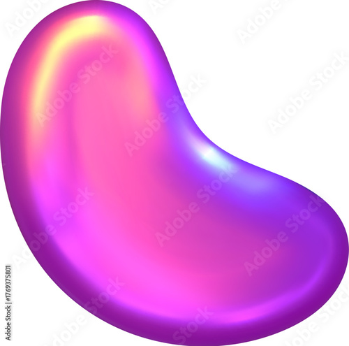 Futuristic Y2K chrome 3D blob with liquid shine. Soft reflections and metallic glow create an elegant 3D chrome liquid design.