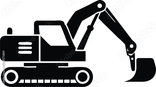 excavator silhouette vector illustration
