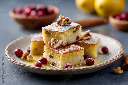 Wallpaper Mural Delicious cranberry lemon slices topped with walnuts, perfect for a sweet treat at any gathering. Torontodigital.ca