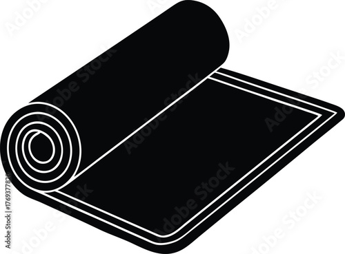 Minimalist gym floor mat design rolled or flat