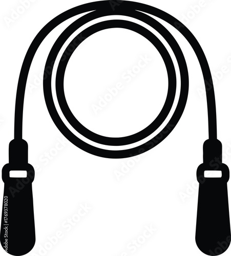 Simple looped jump rope icon with minimal style