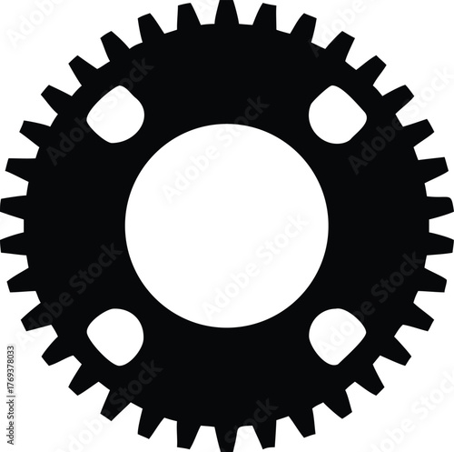 flywheel ring gear vector silhouette  illustration