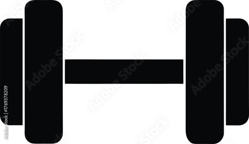 Minimalist dumbbell icon for fitness and health applications