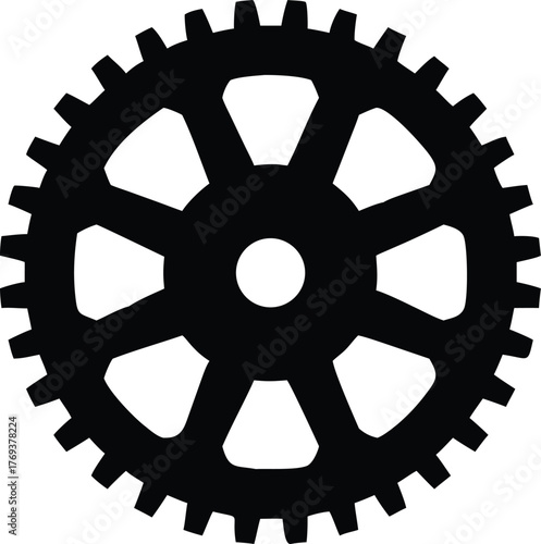 flywheel ring gear vector silhouette  illustration