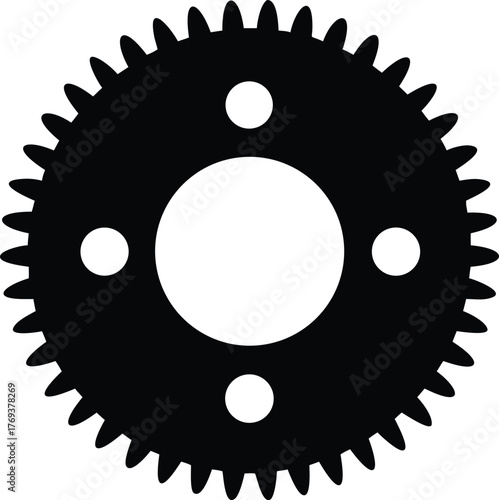 flywheel ring gear vector silhouette  illustration