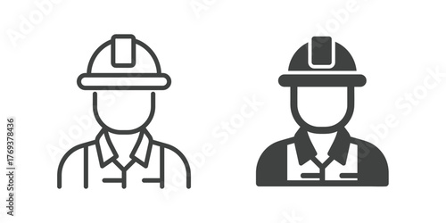 Worker Icon. Line and glyph solid icon