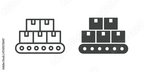 Production Icon. Line and glyph solid icon