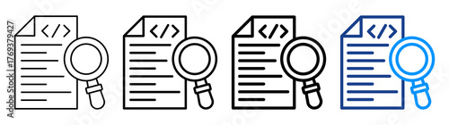 Source Code Icon Different Style Outline Collection Set