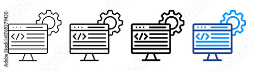 Web Programming Icon Different Style Outline Collection Set