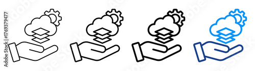 Paas Icon Different Style Outline Collection Set