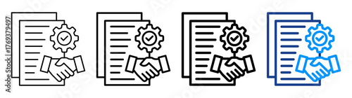 Service Level Agreement Icon Different Style Outline Collection Set