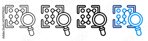 Pattern Recognition Icon Different Style Outline Collection Set